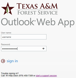 Outlook Web App - Login Screen