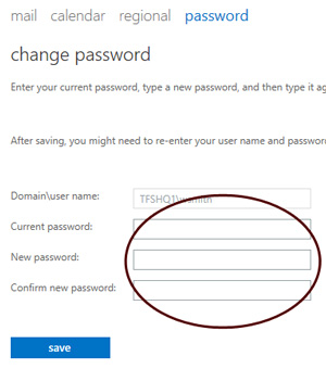 Outlook Web App - Change Password