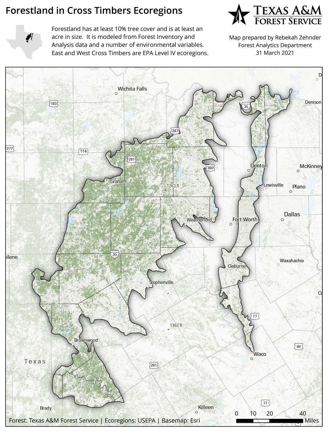 Cross Timbers Forest Map