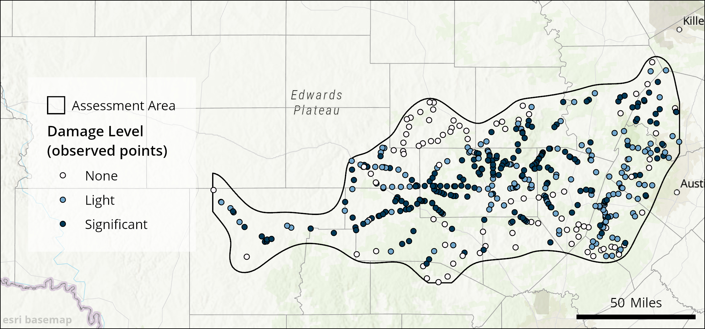 Central Texas Ice Damage - points Central Texas Ice Damage - points