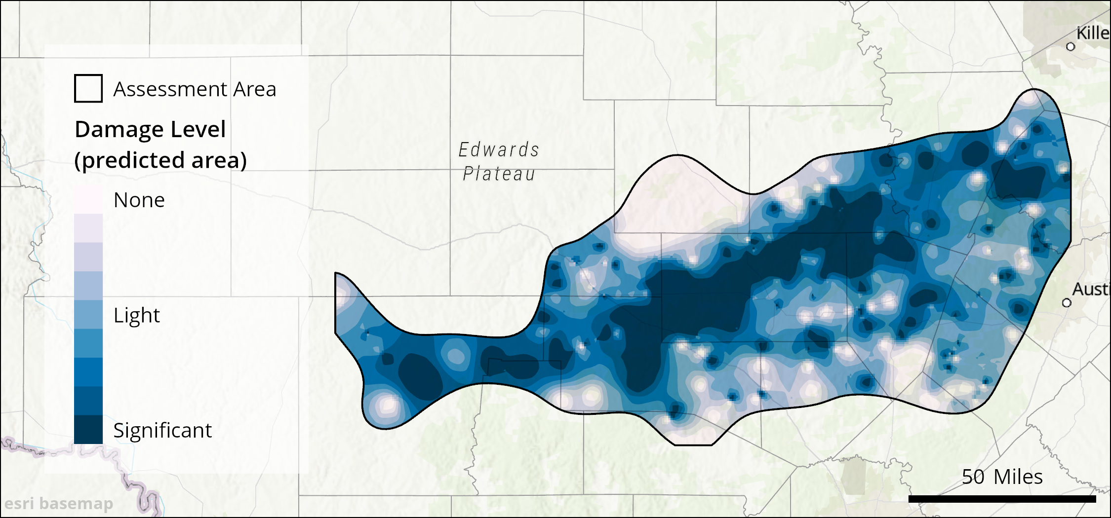 Central Texas Ice Damage - zones