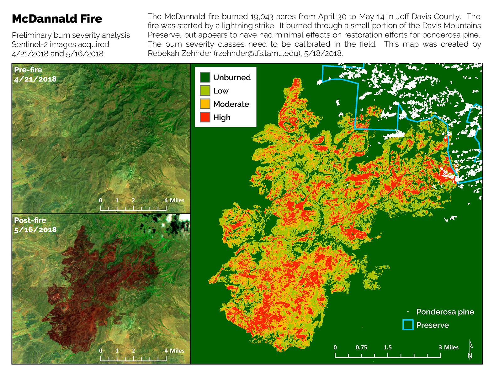 McDannald Fire Burn Severity Map McDannald Fire Burn Severity Map